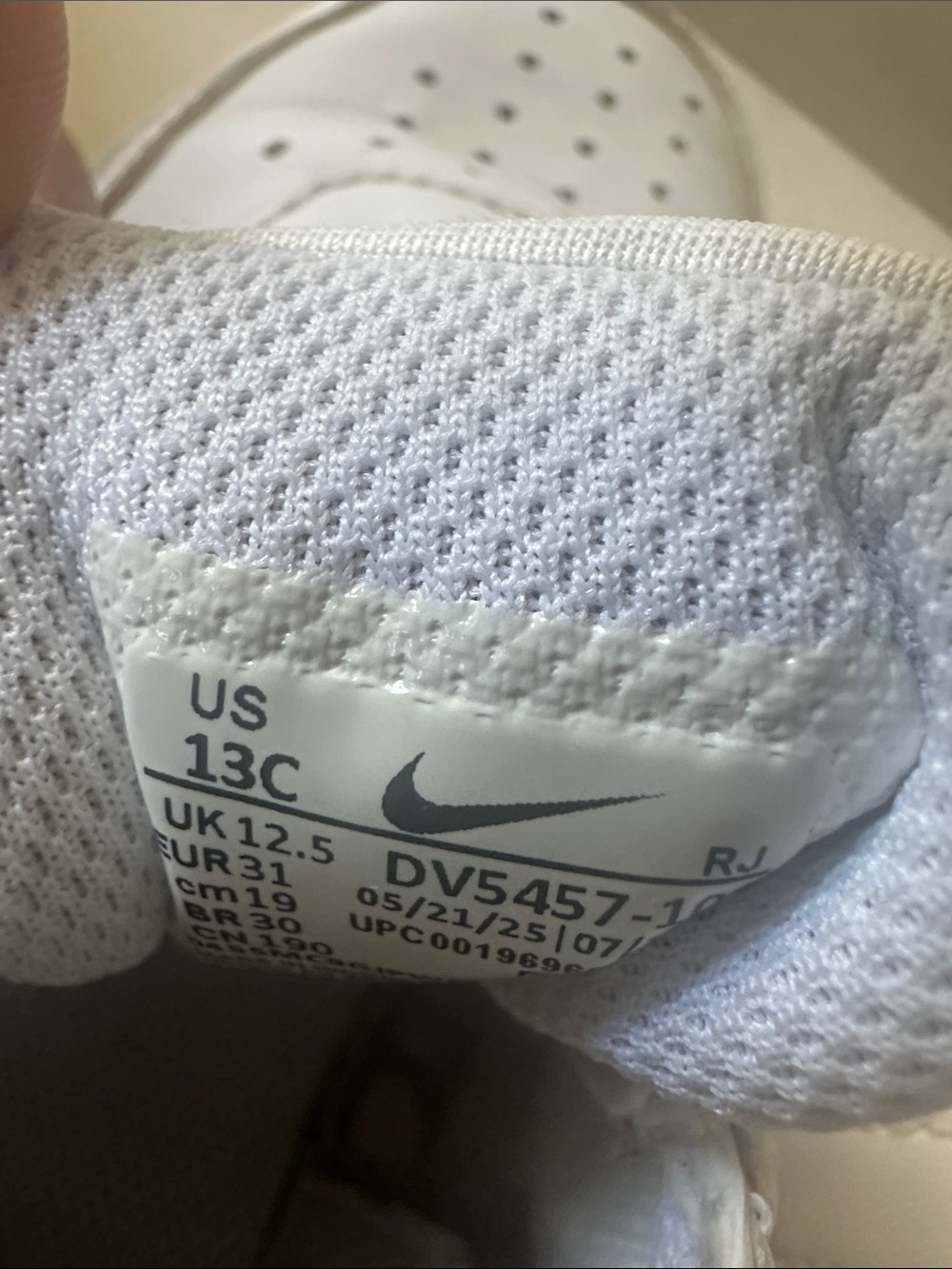 Nike Kids White Velcro & Lace Sneakers - Picture 3 of 4